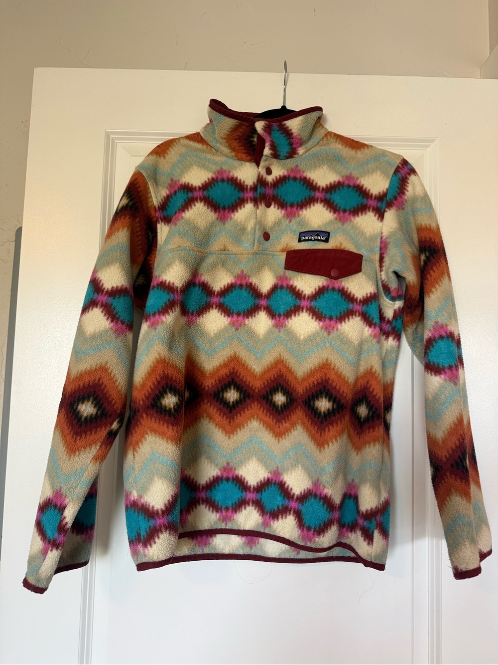 Patagonia Synchilla Snap T Fleece Aztec Timber Twist Women’s Small Southwestern